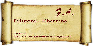 Filusztek Albertina névjegykártya